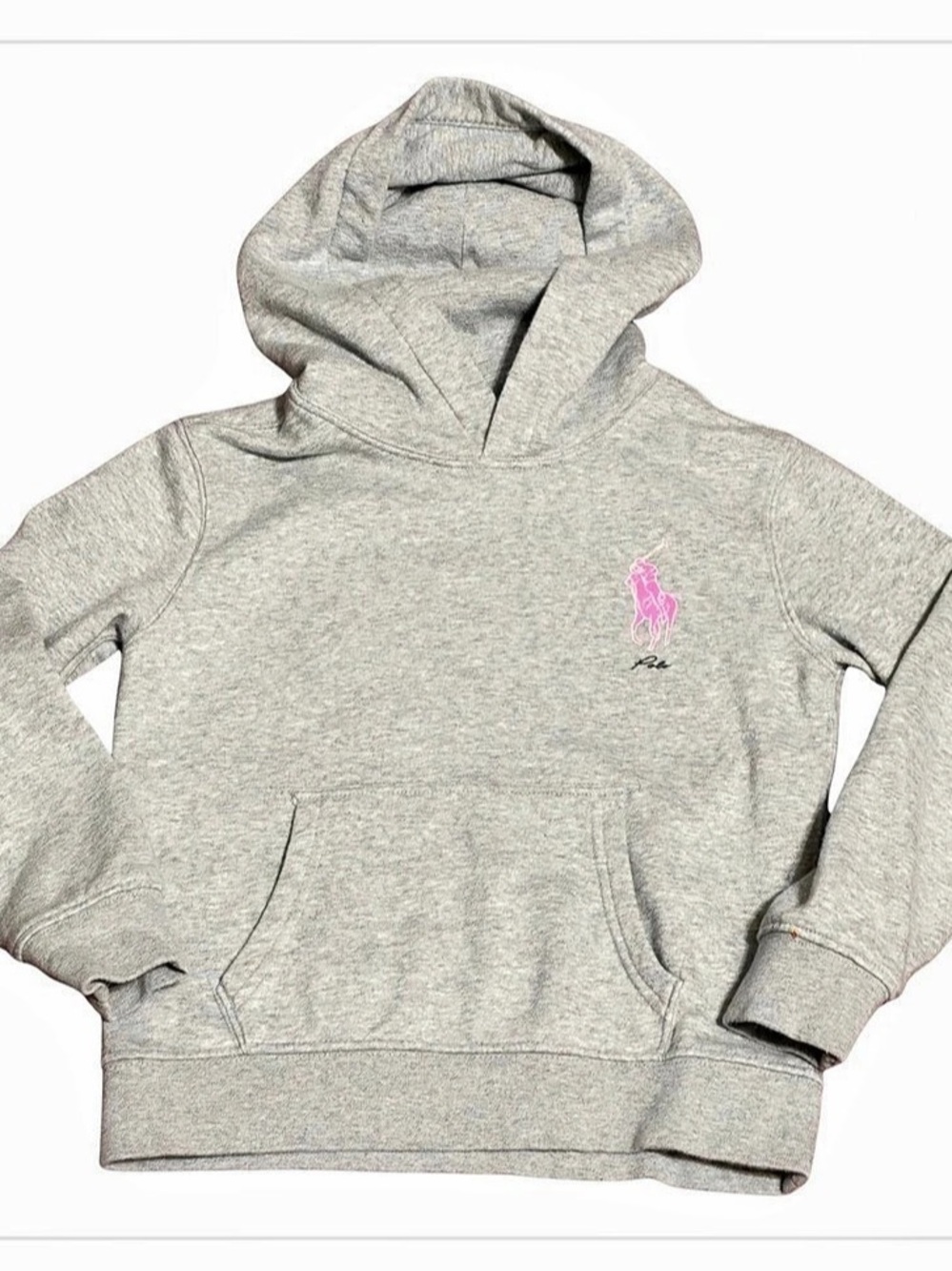 Polo Ralph Lauren pony sweatshirt Hoodie Gray girls Size 7